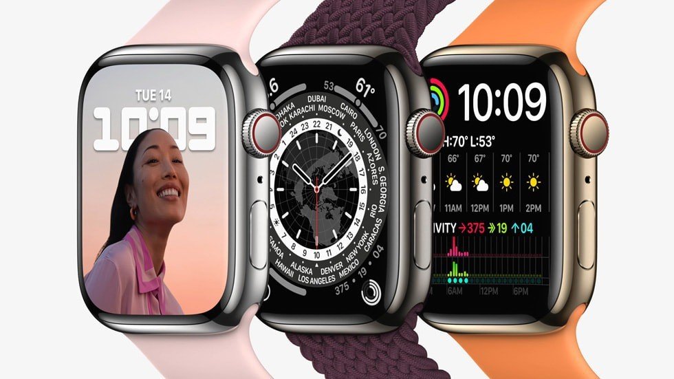 Apple Watch series 7 de várias cores