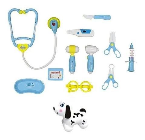 kit infantil veterinário com luz e som