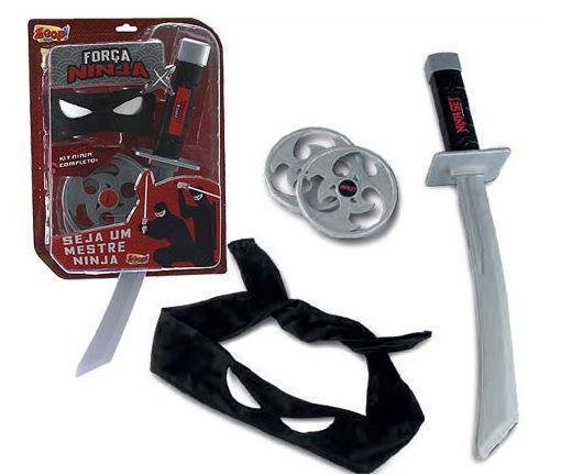 kit com espada máscara e arma circular de ninja de brinquedo