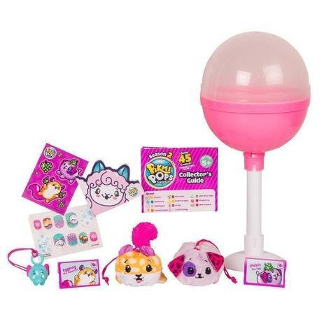 kit de pokmi pops com pelúcia e adesivos