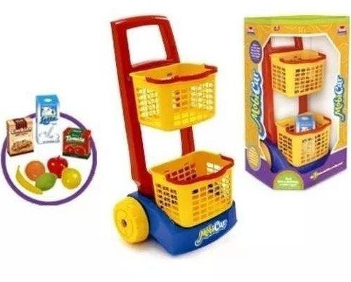 carrinho de supermercado de brinquedo com dois andares