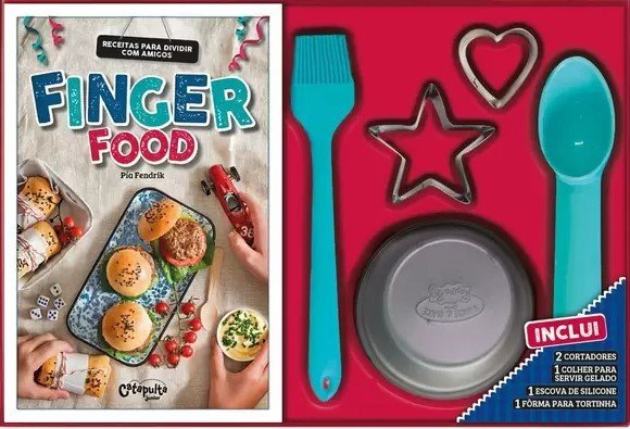 capa do livro de culinária infantil tipo mão na massa finger food