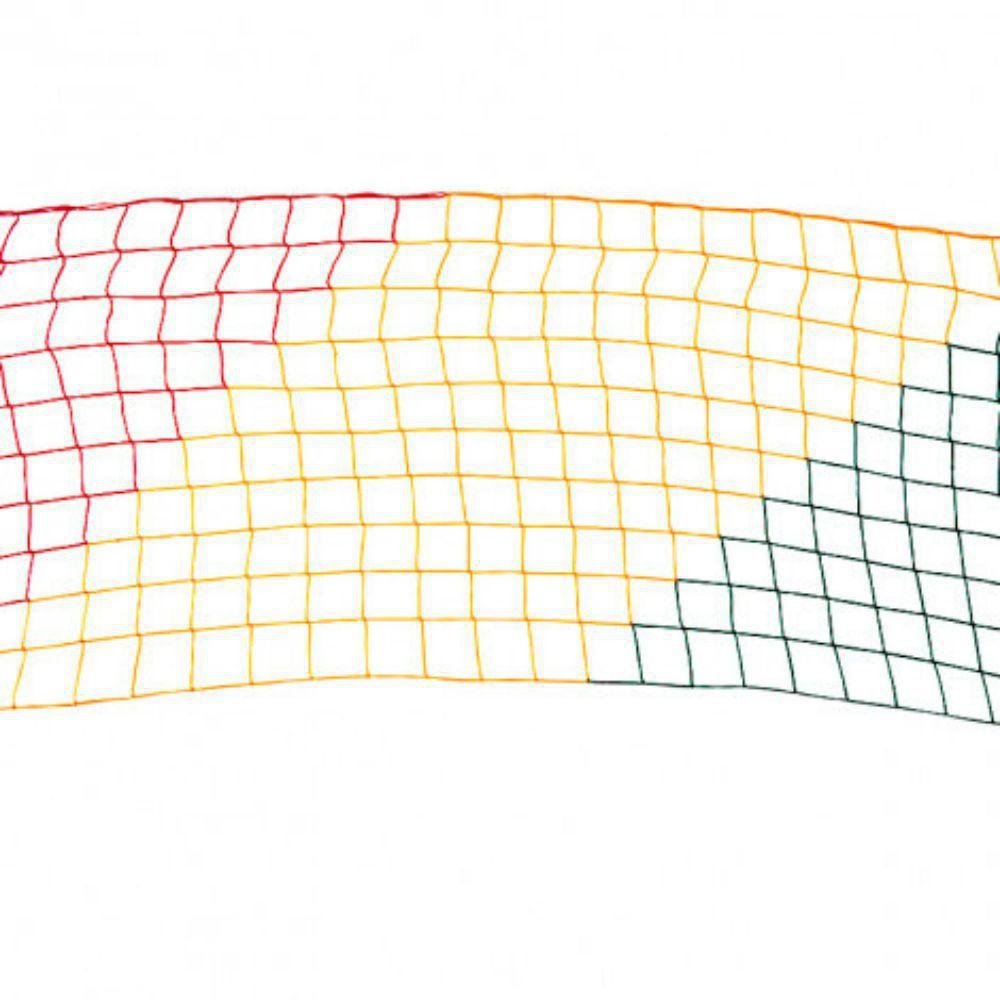 pedaço de rede para piscina de bolinhas aberta nas cores vermelho amarelo e azul