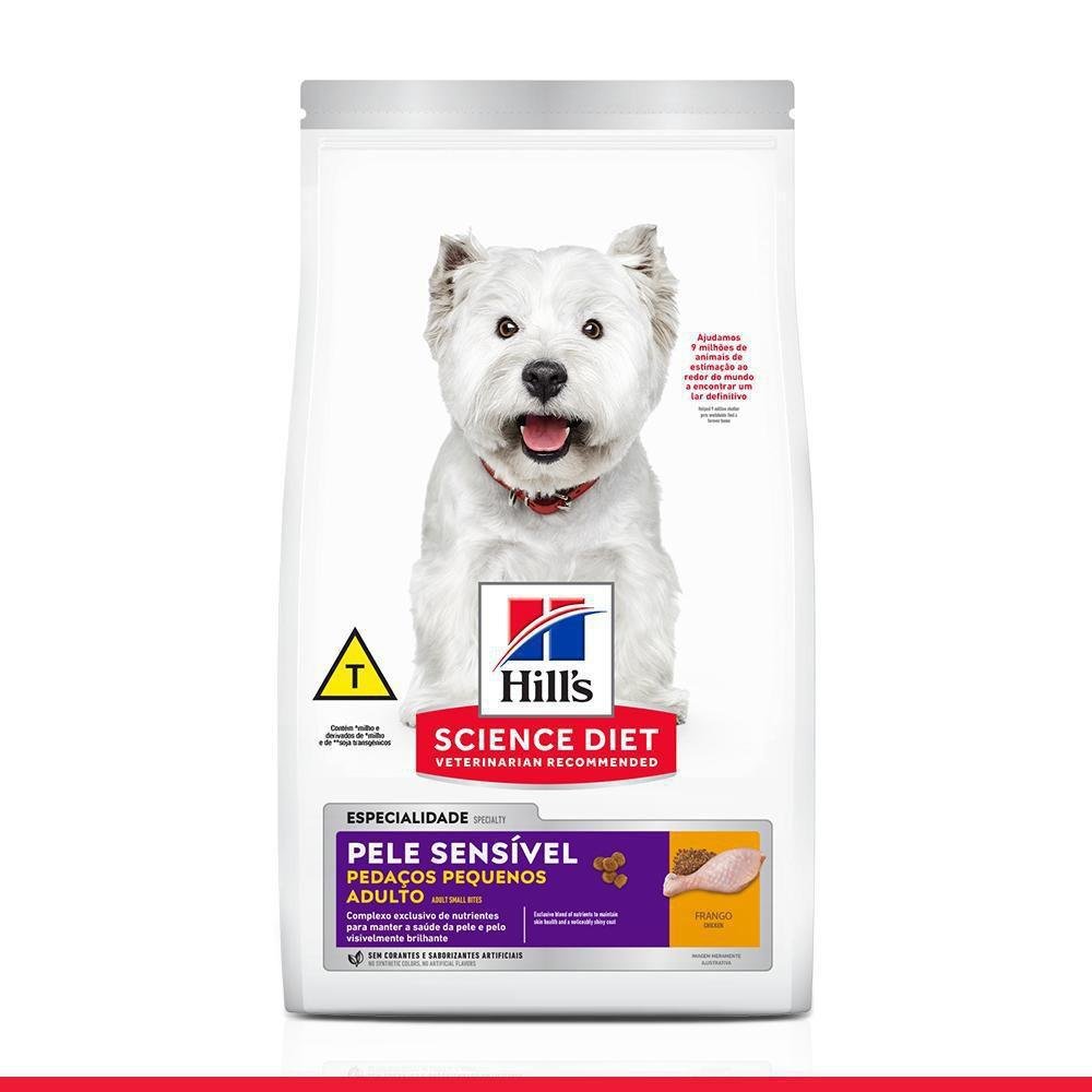 pacote pequeno de ração com foto de cachorro