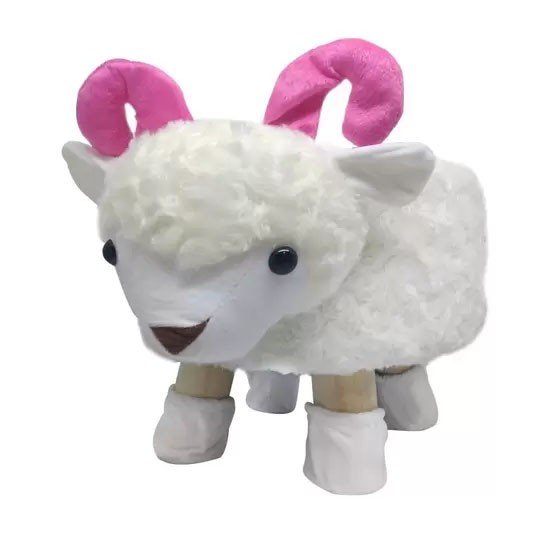 banquinho versão ovelha de pelúcia