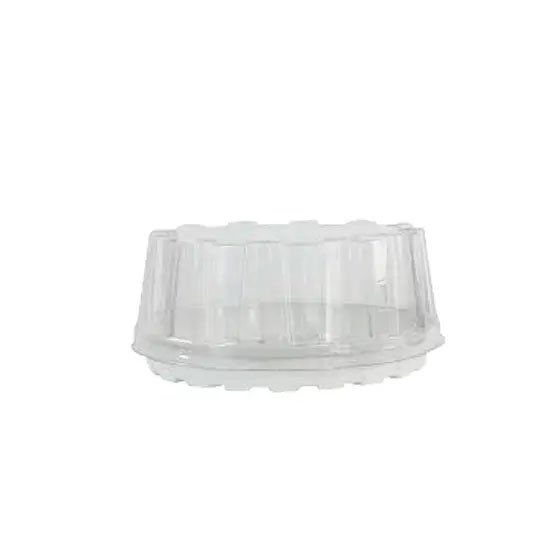embalagem redonda de plástico transparente para bolos e tortas