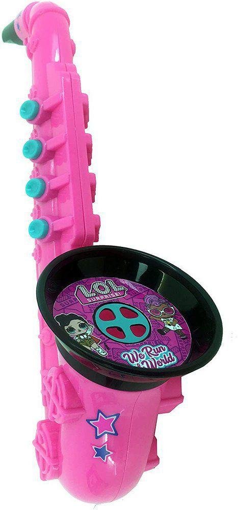 saxofone de brinquedo rosa da lol