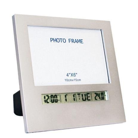 porta-retrato digital com relógio e temperatura