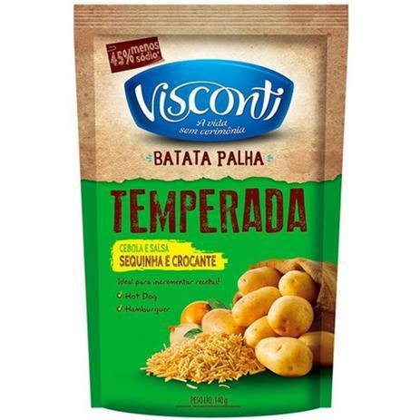 embalagem de batata palha temperada da marca visconti