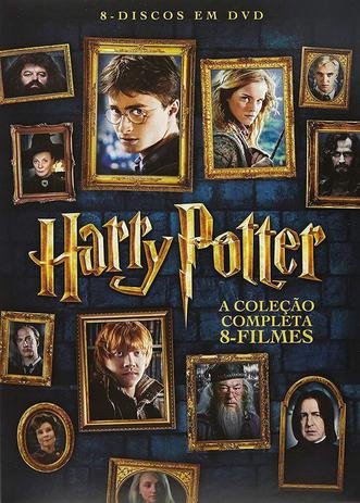 capa do box de dvd com 8 filmes da franquia Harry Potter