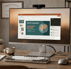 Monitor com webcam integrada simplifica o setup de aulas online