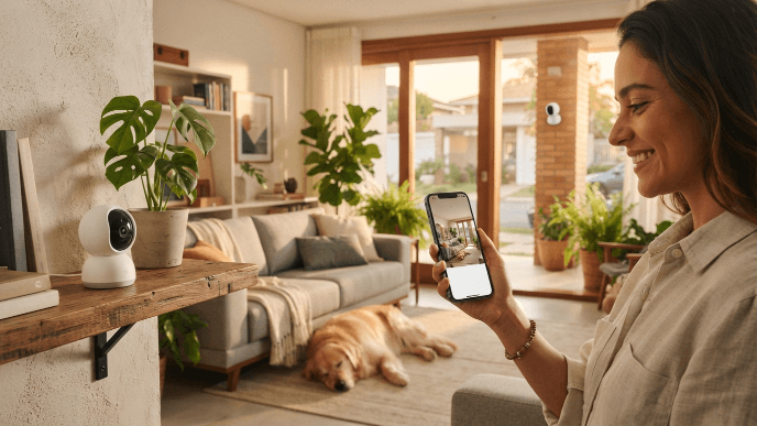 Acompanhar tudo o que acontece em casa pelo app deixa a rotina muito  mais tranquila.